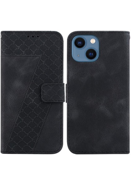 Iphone 15 Için Telefon Kılıfı Kart Yuvası Fonksiyonu Kabartmalı Desen Cüzdan Flip (Yurt Dışından)