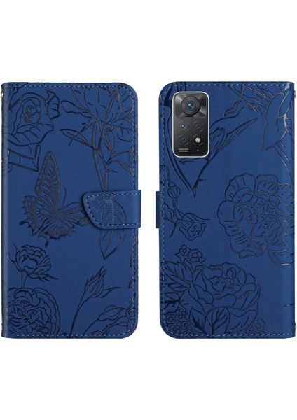 Xiaomi Redmi Not 11 Pro Çiçekler ve Bilek Kayışı ile Kelebekler Için Kılıf (Yurt Dışından)
