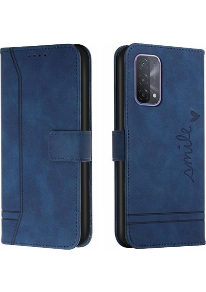 Telefon Kılıfı Için Oppo A74 4G/A95 4g Kart Yuvaları Kapak El Kayışı Manyetik Pu (Yurt Dışından)