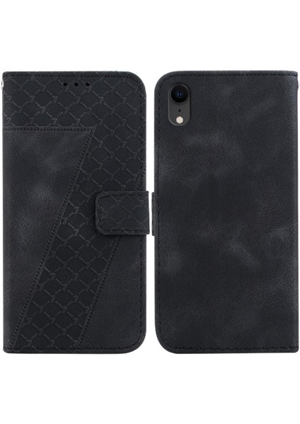 Iphone Xr Cüzdan Pu Deri Kabartmalı Desen Kart Yuvası Flip Telefon Kılıfı (Yurt Dışından)