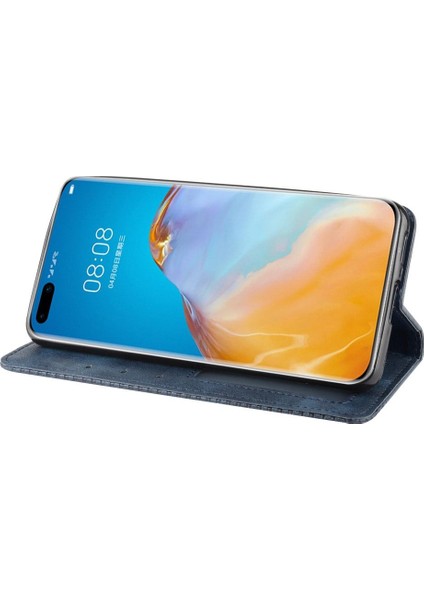 Huawei P40 Pro Manyetik Kapatma Pu Deri Cüzdan Için Kılıf (Yurt Dışından)