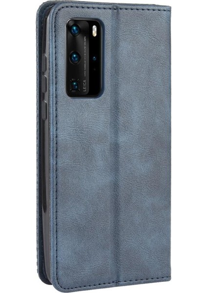 Huawei P40 Pro Manyetik Kapatma Pu Deri Cüzdan Için Kılıf (Yurt Dışından)