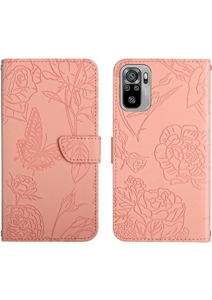 Xiaomi Redmi Not 10 4g Anti-Damla Koruma Çiçekler ve Deri (Yurt Dışından)