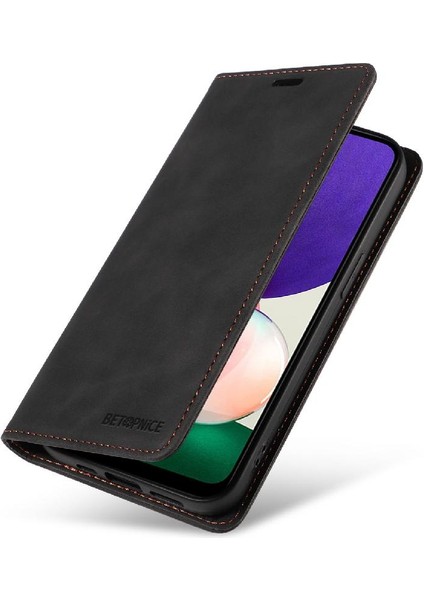 BDT Boutique Samsung Galaxy A22 5g Için Kılıf Koruyucu Manyetik Folio Cüzdan Pu Deri (Yurt Dışından)