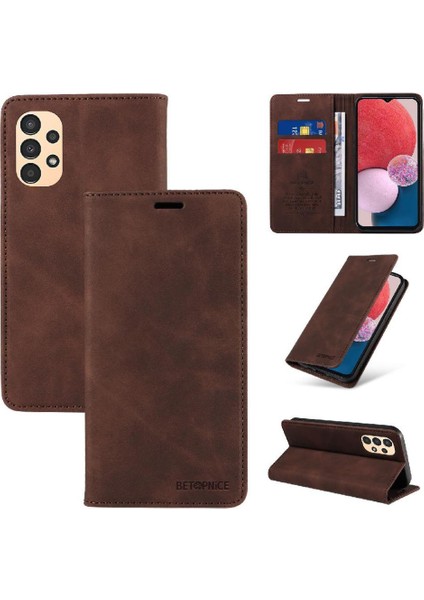Samsung Galaxy A13 5g Manyetik Folio Cüzdan Koruyucu Pu Deri (Yurt Dışından)