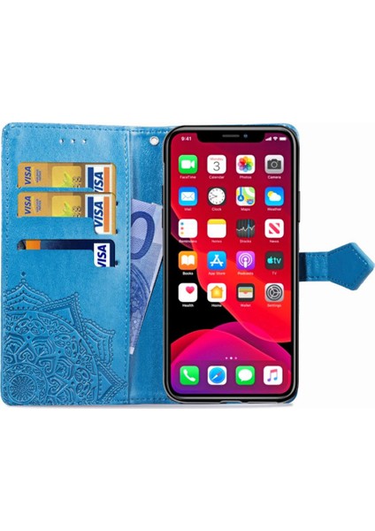 Iphone 11 Için Kılıf Pro Deri Kılıf Darbeye Zarif Desen Flip (Yurt Dışından)