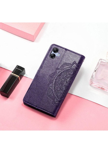 Samsung A04E Flip Kapak Için Kılıf Zarif Desen Deri Kılıf Basit (Yurt Dışından) modelleri