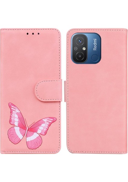 Xiaomi Redmi 12C Kelebek Cüzdan Renk Baskılı Kapak Için Kılıf Folio Kapak (Yurt Dışından)