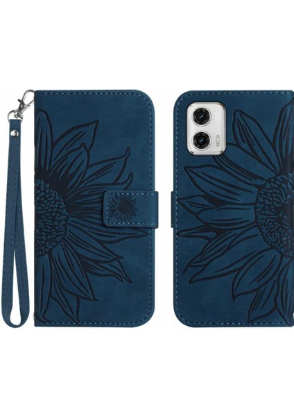 Motorola Moto G73 Kabartmalı Ayçiçeği Kart Yuvaları Tutucu Kısa (Yurt Dışından)