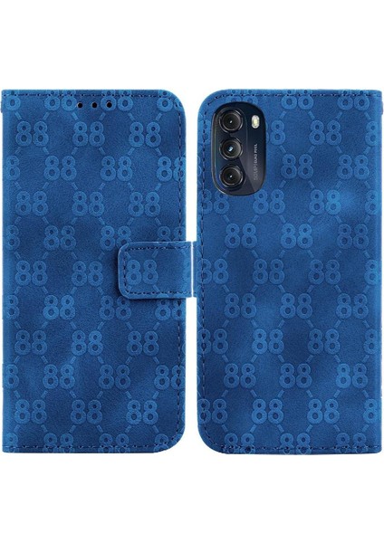 Motorola Moto G 5g 2022 Için Telefon Kılıfı Pu Deri Çift 8 Kabartmalı Kart (Yurt Dışından)