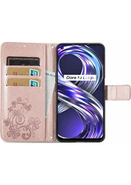 Realme 8i Flip Kapak Için Dört Yapraklı Yonca Kısa Kayış Deri Kılıf (Yurt Dışından) indirimleri