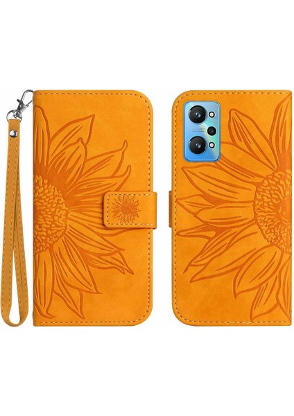 Realme Gt Neo 2 Flip Cüzdan Telefon Kılıfı Için Kabartmalı Ayçiçeği Lüks (Yurt Dışından)