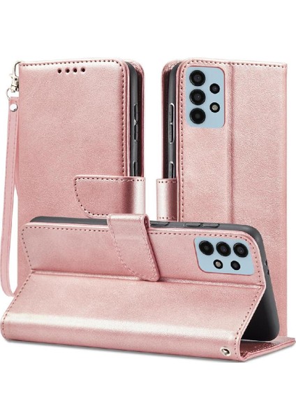 Kart Tutucu Kickstand Deri Folio ile Samsung Galaxy A13 4g Için Kılıf (Yurt Dışından)