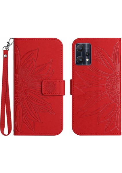 Kart Yuvaları ile Realme 9 4g Için Kılıf Tutucu Flip Cüzdan Telefon Kılıfı Lüks (Yurt Dışından)