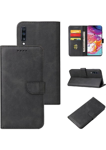 Samsung Galaxy A70 Kart Ekleme Manyetik Karbon Fiber Kart ile Kılıf (Yurt Dışından)