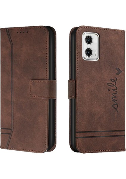 Motorola Moto G73 El Kayışı Flip Folio Cüzdan Kart Yuvaları Için Telefon Kılıfı (Yurt Dışından)