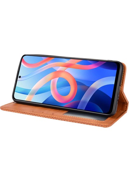 Xiaomi Poco M4 Pro Cüzdan Manyetik Kapatma Pu Deri Kılıf (Yurt Dışından)