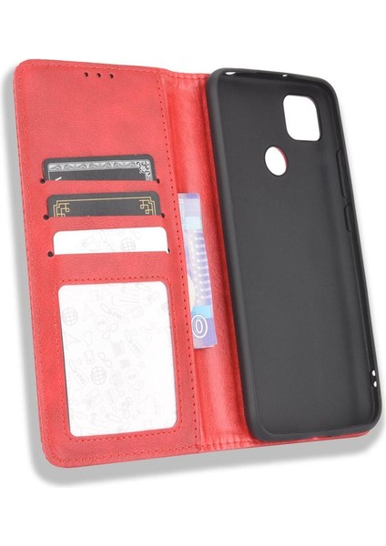 Xiaomi Redmi 10A Manyetik Kapatma Cüzdan Pu Deri Kılıf (Yurt Dışından)