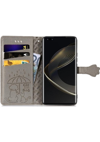 Huawei Nova 11 Pro Karikatür Hayvanlar Için Kısa Kayış Kapak Kılıfı (Yurt Dışından)