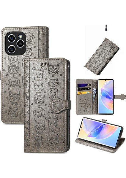 BDT Boutique Huawei Onur 60SE Darbeye Karikatür Hayvanlar Için Kılıf Kısa Kayış Flip (Yurt Dışından)