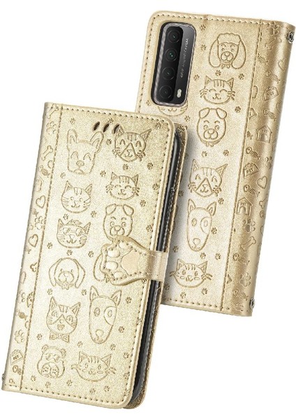 Huawei P Akıllı 2021 Karikatür Hayvanlar Için Kılıf Deri Kılıf Darbeye Çevir (Yurt Dışından) fırsatları