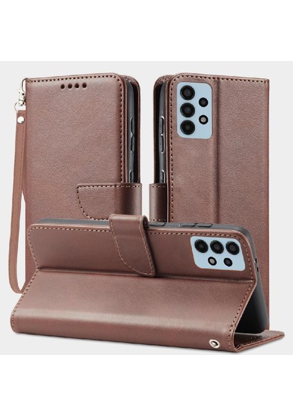 Kart Tutucu Kickstand Deri Folio ile Samsung Galaxy A13 4g Için Kılıf (Yurt Dışından)