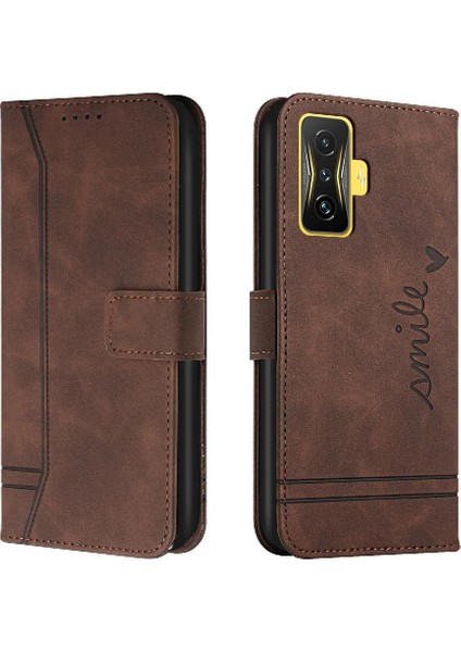 Telefon Kılıfı Için Xiaomi Poco F4 Gt Manyetik Kapatma Flip Folio Cüzdan Pu (Yurt Dışından)