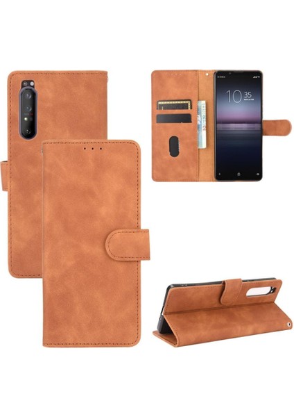 Sony Xperia 1 Ii Için Kılıf Tam Koruma Deri Folio Flip Case Kart (Yurt Dışından)