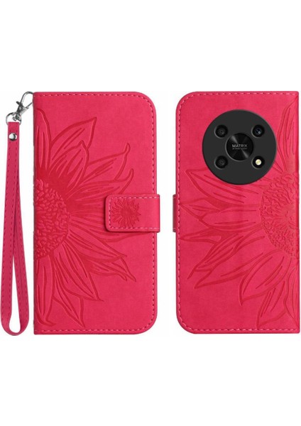 Onur Magic4 Lite 5g Için Kılıf Kısa Kayış Flip Cüzdan Telefon Kılıfı Lüks Pu (Yurt Dışından)