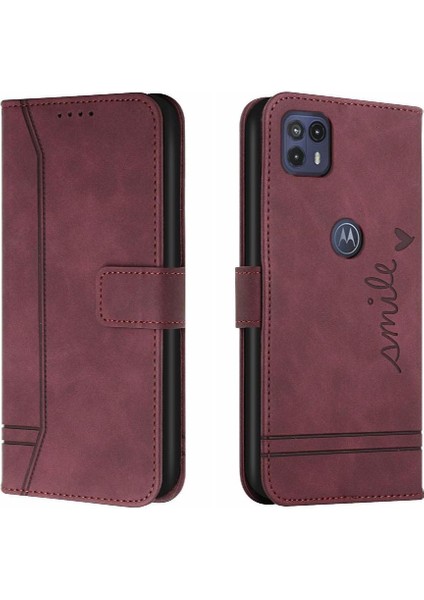 Motorola Moto G50 5g Flip Folio Cüzdan Için Telefon Kılıfı El Kayışı Kart Pu (Yurt Dışından)