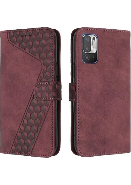 Telefon Kılıfı Için Xiaomi Redmi Not 10T Kickstand Manyetik Kapak Folio Cüzdan (Yurt Dışından)