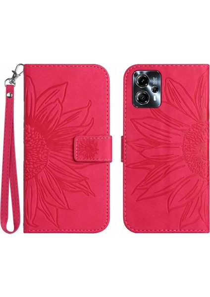 Motorola Moto G23/MOTOROLA Kart Yuvaları Tutucu ile Kabartmalı Ayçiçeği Için Kılıf (Yurt Dışından)