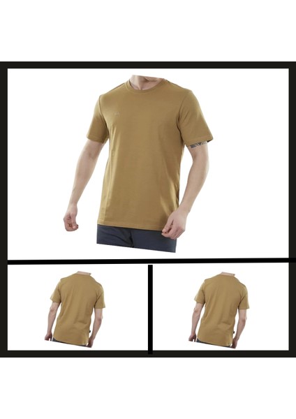 Uyguna-Yakala Camel (600616) Alpinist Lucid Erkek Pamuklu T-SHIRT-TSH.452