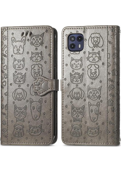 Moto G50 5g Flip Kapak Için Kılıf Darbeye Kısa Kayış Karikatür Hayvanlar (Yurt Dışından)