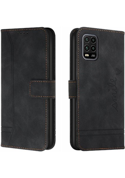 Telefon Kılıfı Için Xiaomi 10 Lite El Kayışı Kart Yuvaları Kapak Pu Deri Flip (Yurt Dışından)