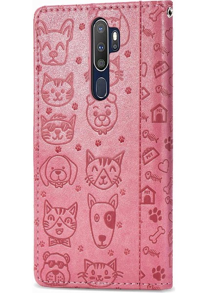 Oppo A5 2020/A9 2020 Için Kılıf Kısa Kayış Deri Kılıf Kapak Çevirin (Yurt Dışından) modelleri
