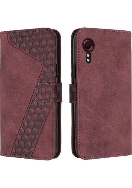 Samsung Galaxy Xcover 5 Kickstand Manyetik Kart Yuvaları Kapak Için Telefon Kılıfı (Yurt Dışından)