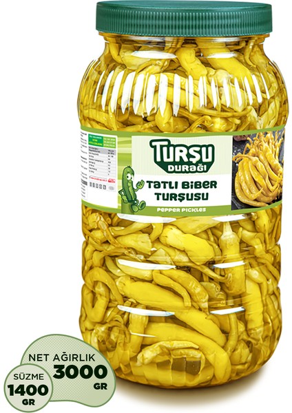 Turşu Durağı Tatlı Biber Turşusu 3 kg