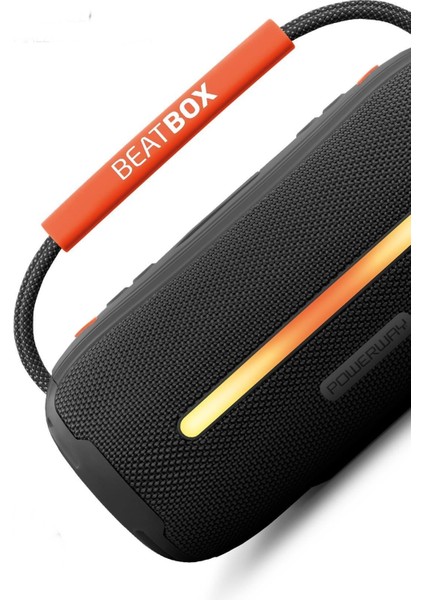 Beatbox Siyah LED Işıklı Ses Bombası USB Sd Aux Fm Radyo Bluetooh Hoparlör