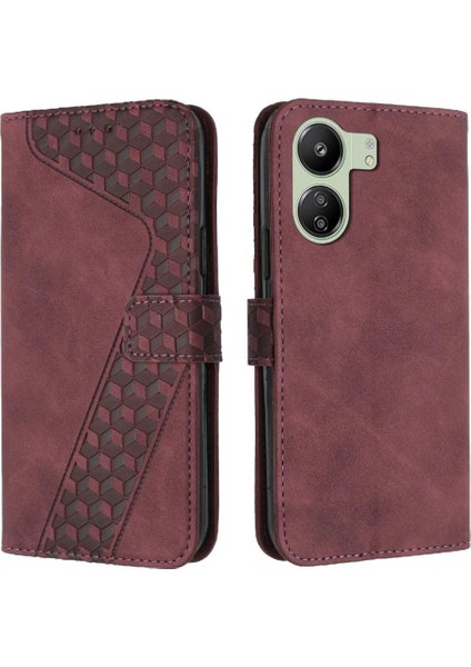 Xiaomi Poco C65 Manyetik Kickstand Flip Folio Cüzdan Kart Için Telefon Kılıfı (Yurt Dışından)