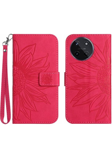 Realme 11 4g Flip Cüzdan Telefon Kılıfı Için Kılıf Kart Yuvaları ile Kısa Kayış (Yurt Dışından)