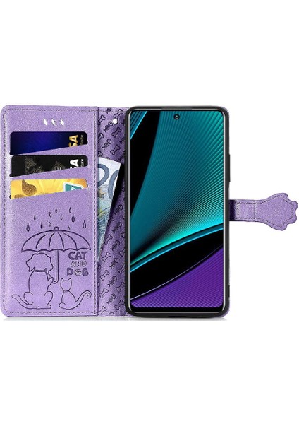 Infinix Not 11 Pro Karikatür Hayvanlar Için Kılıf Darbeye Deri Kılıf Flip (Yurt Dışından)