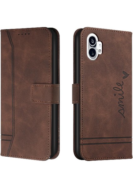 Nothing Telefon Kılıfı Telefon 1 Flip Folio Cüzdan Manyetik Kapatma Kartı Pu (Yurt Dışından) indirimleri