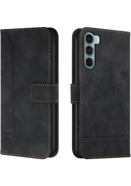 Motorola Moto G200 Manyetik Kapatma Flip Folio Cüzdan Pu Için Telefon Kılıfı (Yurt Dışından)