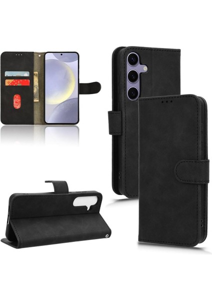 Kart Tutucu Kickstand Deri Folio Flip ile Samsung Galaxy S24 Için Kılıf (Yurt Dışından)