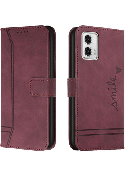 Motorola Moto G73 El Kayışı Flip Folio Cüzdan Kart Yuvaları Için Telefon Kılıfı (Yurt Dışından)