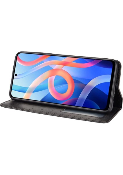 Xiaomi Poco M4 Pro Cüzdan Manyetik Kapatma Pu Deri Kılıf (Yurt Dışından)