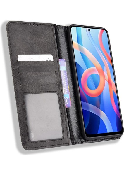 Xiaomi Poco M4 Pro Cüzdan Manyetik Kapatma Pu Deri Kılıf (Yurt Dışından)