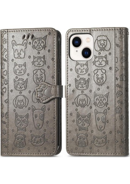 Iphone 14 Için Kılıf Artı Darbeye Karikatür Hayvanlar Deri Kılıf Flip (Yurt Dışından)