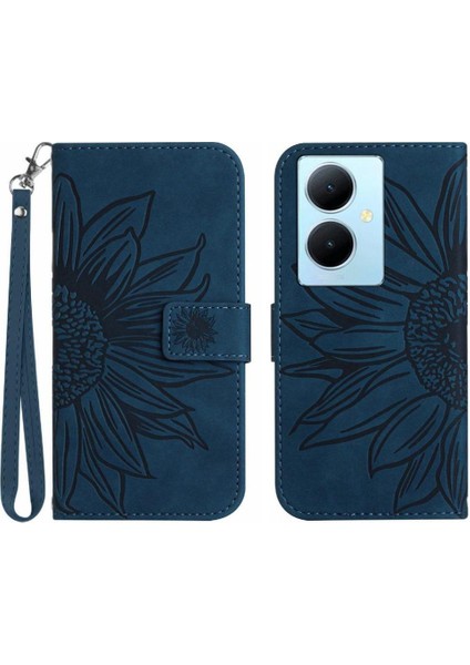 Vivo Y78 Kabartmalı Ayçiçeği Flip Cüzdan Telefon Kılıfı Için Kart Pu (Yurt Dışından)